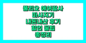 풀리오 에어괄사 마사지기 내돈내산 후기