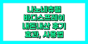 한가인 나노네츄럴 바디스프레이 내돈내산 후기, 효과, 가격