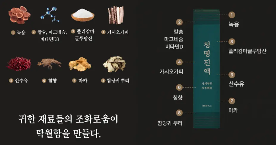 사계명원 청명진액 성분