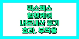 덱스벡스 혈행케어 내돈내산 후기, 효능, 부작용, 가격