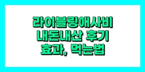 라이블링 애사비 내돈내산 후기, 효과, 성분, 먹는법