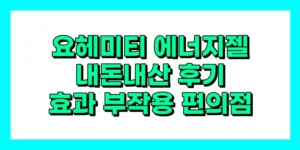 요헤미티 에너지젤 내돈내산 후기, 효과, 부작용, 가격