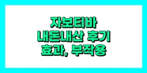 자보티바 내돈내산 후기, 효과, 성분, 부작용