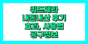 쿼드쎄라 내돈내산 후기, 효과, 사용법, 공구