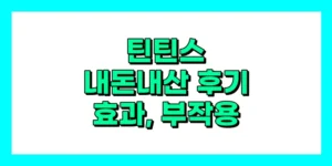 틴틴스 내돈내산 후기, 효과, 성분, 부작용