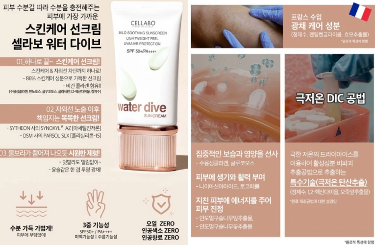 셀라보 선크림 효과, 성분