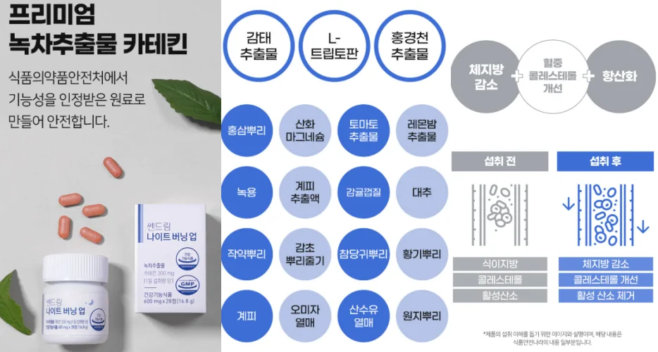 쎈드림 나이트 버닝 업 효과, 성분