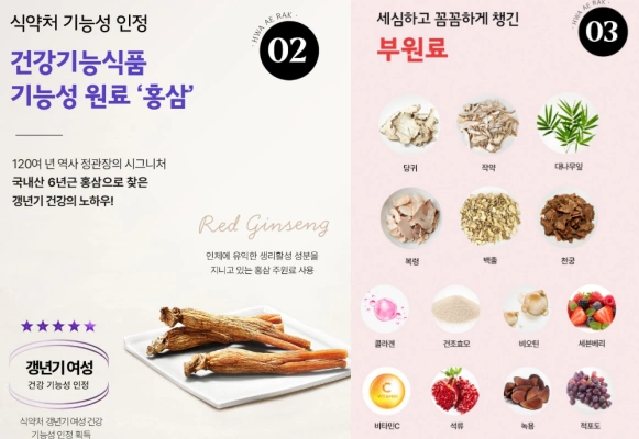 화애락 터닝미 효과, 성분