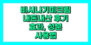 비시나 기미크림 내돈내산 후기, 효과, 성분, 부작용