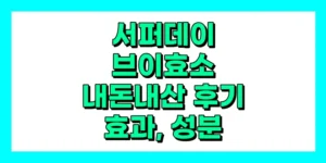 서퍼데이 브이효소 내돈내산 후기, 효과, 성분, 부작용, 가격