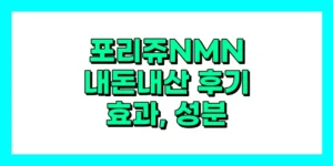 포리쥬nmn 내돈내산 후기, 효과, 성분, 부작용, 가격
