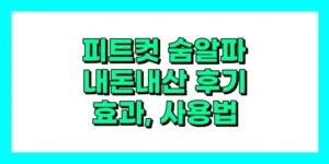피트컷 숨알파 내돈내산 후기, 사용법, 효과, 특징, 가격