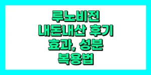 루노비전 내돈내산 후기, 효과, 성분, 부작용, 가격