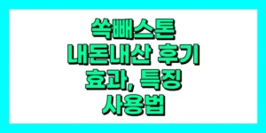 쏙빼스톤 내돈내산 후기, 효과, 특징, 사용법, 가격