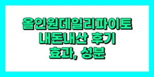 올인원 데일리 파이토 내돈내산 후기, 효과, 성분, 부작용, 가격