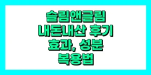 슬림앤글림 내돈내산 후기, 효과, 성분, 부작용, 가격