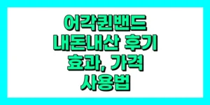 어각퀸밴드 내돈내산 후기, 효과, 기능, 가격, 사용법