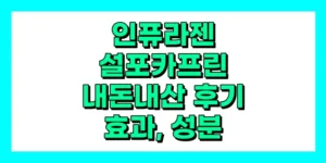 인퓨라젠 설포카프린 내돈내산 후기, 효과, 성분, 부작용, 가격