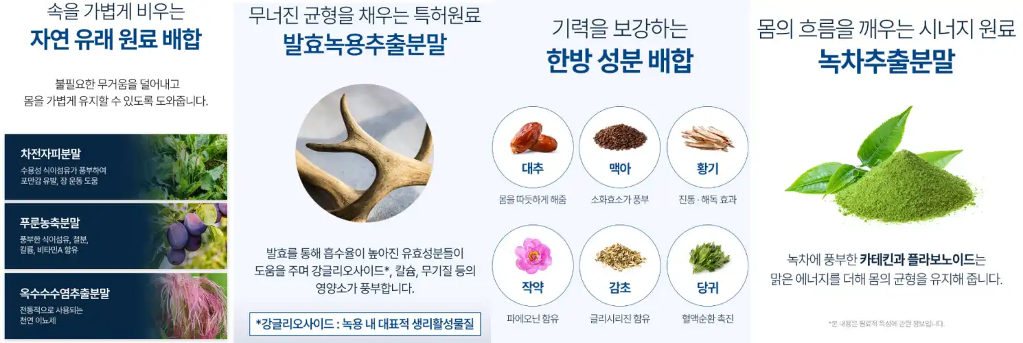 명본당 오늘 비움환 효과, 성분