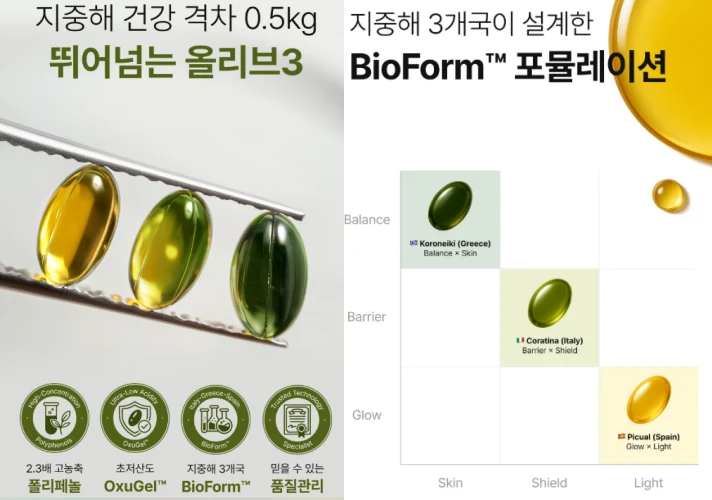 올록담 올리브3 효과, 성분