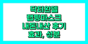 닥터완델 랩핑마스크 내돈내산 후기, 효과, 성분, 부작용, 가격
