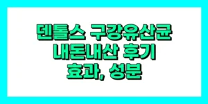 덴톨스 구강유산균 내돈내산 후기, 효과, 성분, 부작용, 가격