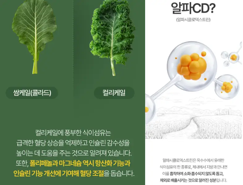 칼덱신정 효과, 성분