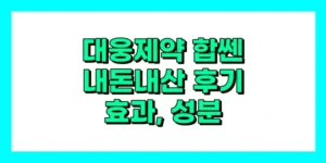 대웅제약 합쎈 내돈내산 후기, 효과, 성분, 부작용, 가격