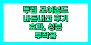 투집 포어본드 내돈내산 후기, 효과, 성분, 부작용, 가격