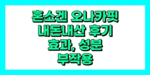 혼소겐 오나카핏 내돈내산 후기, 효과, 성분, 부작용, 가격