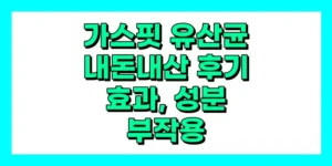 가스핏 유산균 내돈내산 후기, 효과, 성분, 부작용, 가격