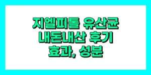 지엘피톨 유산균 내돈내산 후기, 효과, 성분, 사용법