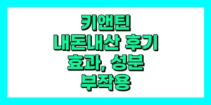 키앤틴 내돈내산 후기, 효과, 성분, 부작용, 가격