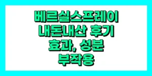 베르실 스프레이 내돈내산 후기, 효과, 성분, 부작용, 가격