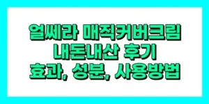 얼쎄라 매직커버크림 내돈내산 후기, 사용방법, 효과, 성분