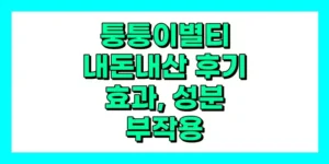 퉁퉁이별티 내돈내산 후기, 효과, 성분, 부작용, 가격