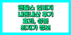 덴탈스 인비저 내돈내산 후기, 효과, 성분, 부작용, 가격