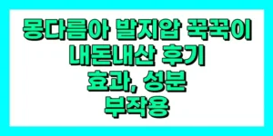 몽다름아 발지압 꾹꾹이 내돈내산 후기, 효과, 사용방법
