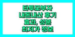 타투모부자 내돈내산 후기, 효과, 성분, 부작용, 가격