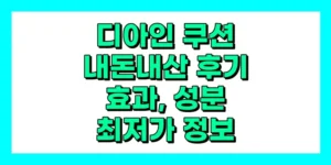 디아인 쿠션 내돈내산 후기, 효과, 성분, 부작용, 가격