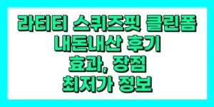 라티티 스퀴즈핏 클린폼 내돈내산 후기, 효과, 가격
