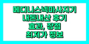 메디니스 넥마사지기 내돈내산 후기, 효과, 가격