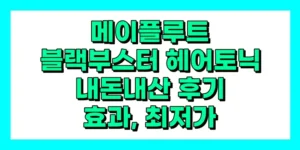 메이플루트 브랙부스터 헤어토닉 내돈내산 후기, 효과, 성분, 부작용, 가격