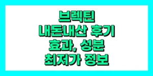 브렉틴 내돈내산 후기, 효과, 성분, 부작용, 가격