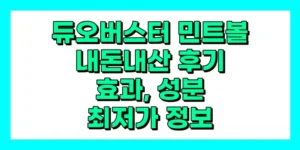 듀오버스터 민트볼내돈내산 후기, 효과, 먹는법