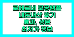 로에르네 모공앰플 내돈내산 후기, 효과, 성분, 부작용, 가격