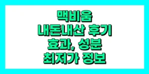 맥비움 내돈내산 후기, 효과, 성분, 부작용, 가격