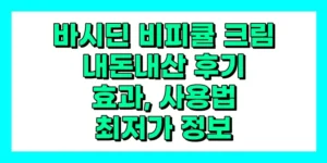 바시딘 비피큘 크림 내돈내산 후기 효과 사용법 가격