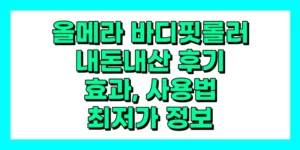 올메라 바디핏롤러 내돈내산 후기, 효과, 사용법, 가격
