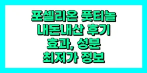 포셀리온 풋티놀 내돈내산 후기, 효과, 성분, 부작용, 가격